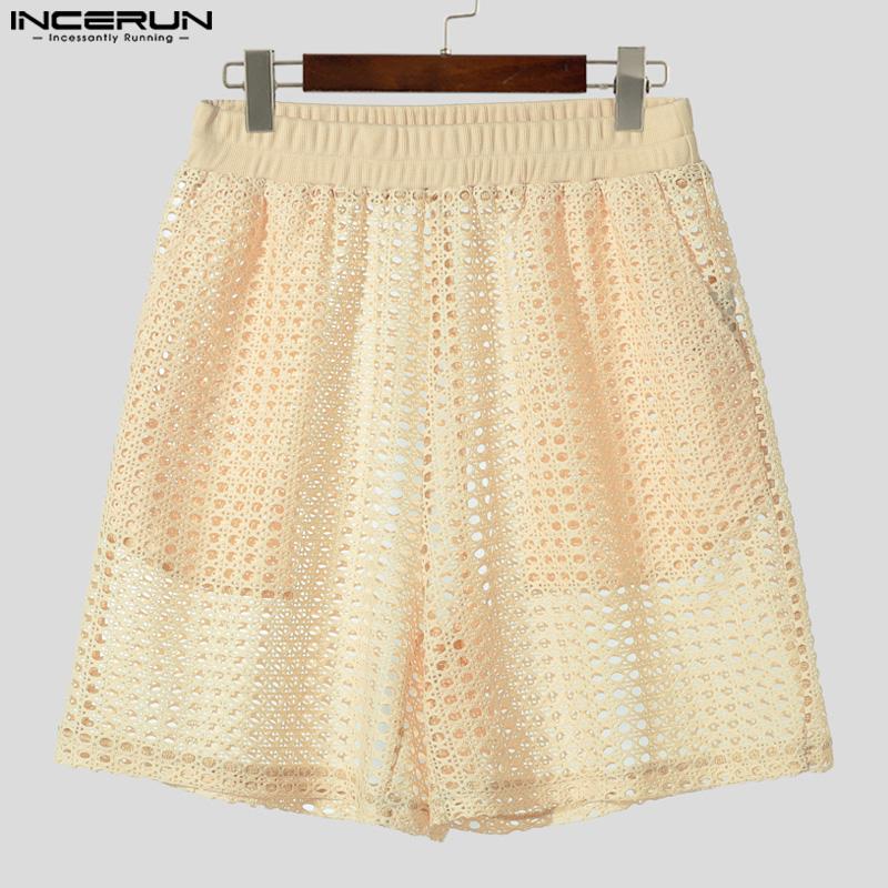 INCERUN Zweiteilige Herren Hollow Ärmellose Tanktops und Shorts Strandoutfits Sets 2PCS