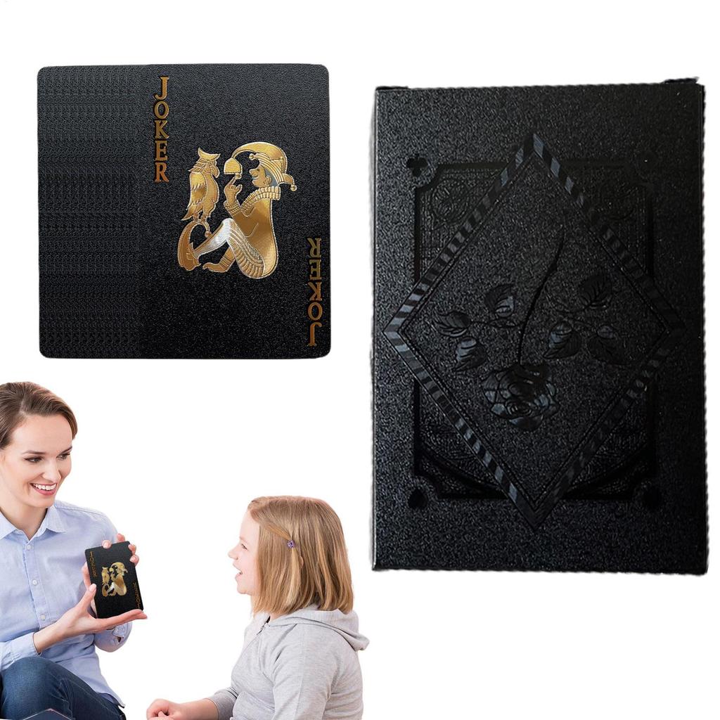 Set di 1 carte da poker placcate in lamina nera di alta qualità, carte da gioco impermeabili, collezione in edizione limitata, regalo creativo magico da poker