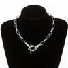 Vintage Baroque Irregular Pearl Lock Chains Necklace  Geometric Aangel Pendant Love Necklaces for Women Punk Jewelry