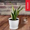 KADAX Pot de Fleurs en Plastique avec Soucoupe Intégrée, Pot de Plante pour Une Décoration Florale Moderne (18 cm, Blanc)