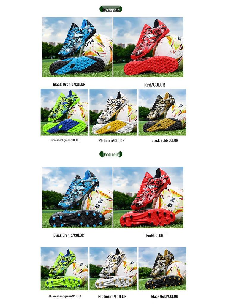 Children's Professional Football Training Shoes with Long Spikes for Boys and Girls - Medium and Large Sizes
