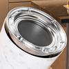 Modern Double Layer Marble Print Small Garbage Can Swing Lid for Bathroom Kitchen Office Bin Easy Cleaning Design