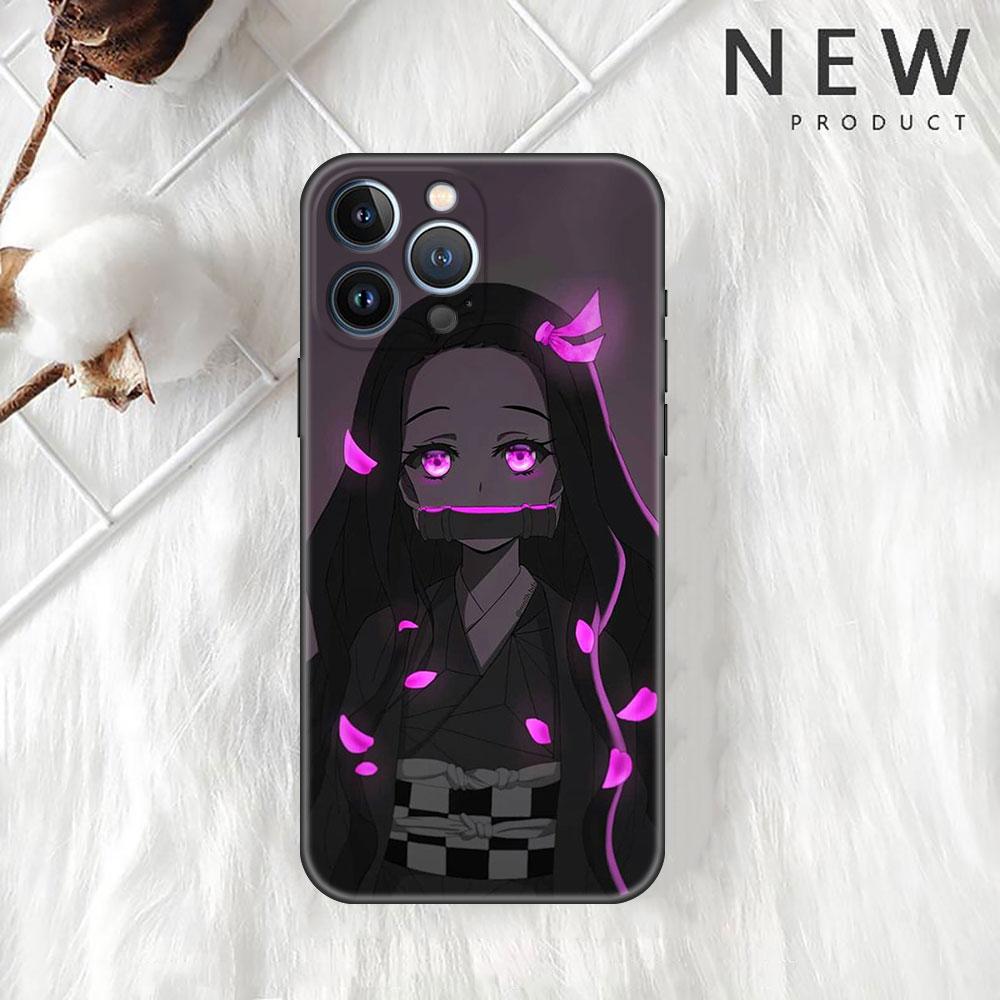 Pouzdro Pro Apple iPhone 14 11 13 12 Pro 7 XR X XS Max 8 Plus 6 6S SE 2022 13Pro Černé Měkké Telefonní Funda Anime Demon Slayer
