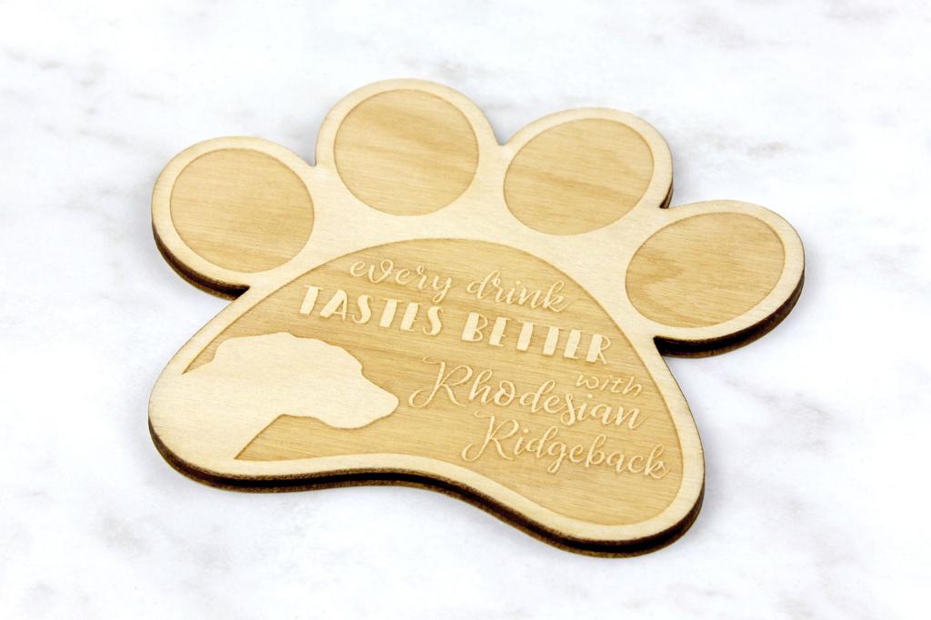 Rhodesian Ridgeback, African Lionhound, African Lion Dog - Mug coaster, engraved coaster with dog, gift for dog lover by Art-Dog brand