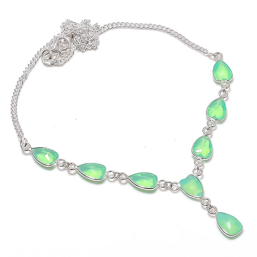 

Натуральный Опал Огненный Камень Ювелирное Изделие из Стерлингового Серебра 925 Пробы Ожерелье 18 ASN-5918