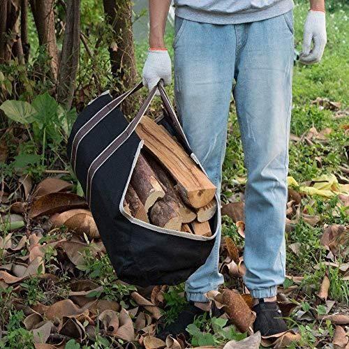Amagabeli Toile Sac à bûche Cheminée Sac de rangement pour le bois de chauffage Grande capacité Porte-bûches De plein air Porte-bûch