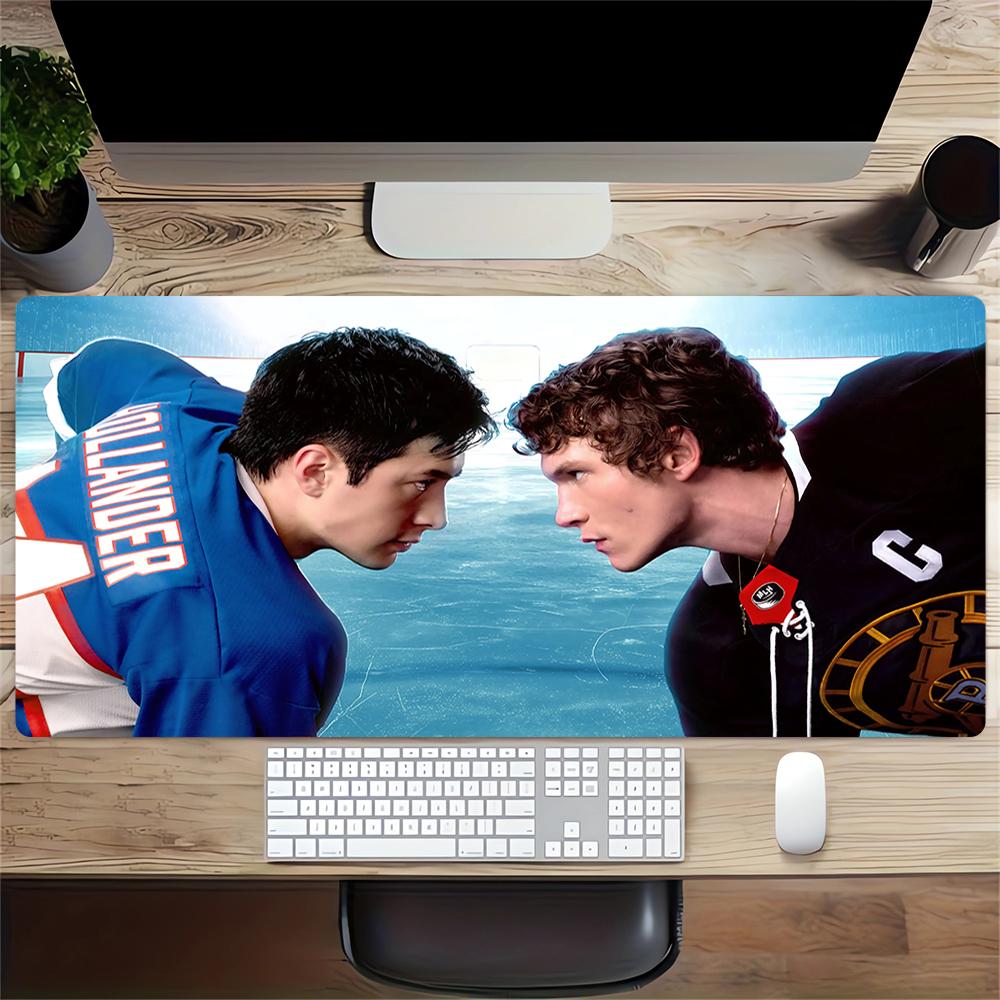 Ice Hockey Rivalry Large Gaming Mouse Pad Nonslip Rubber Base Waterproof Desk Mat For Office Pc Laptop
