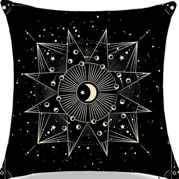 Tarot Printed Line Pillow Cover Moon Star Home Bedroom Sofa Pillow Cushion Cover