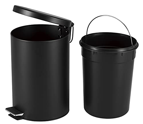 [BLKP] PEARL METAL Slow-Closing Pedal Bin, 12L, Limited Edition, Matte Black, N-7817