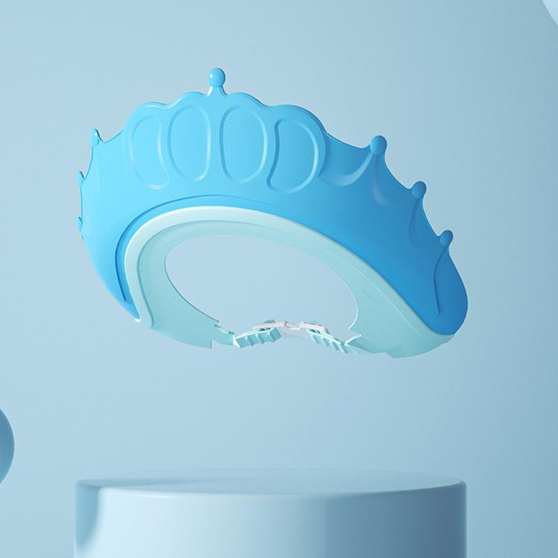 Elegant Crown Design Adjustable Bathing Cap Waterproof Reusable Hair Protector for Women Men and Family Care синий