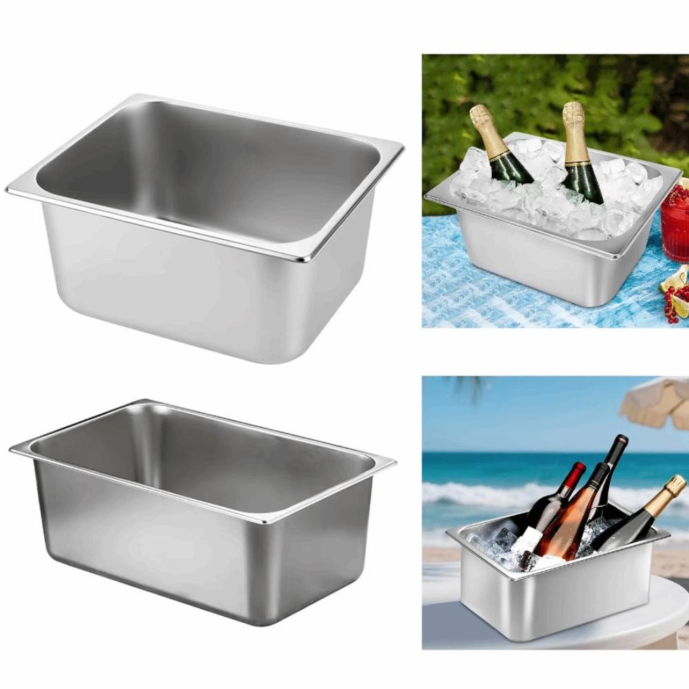 Rust-proof Canteen Food Basin Rectangular Food Preparation Box Durable Food Storage Box  Hotel