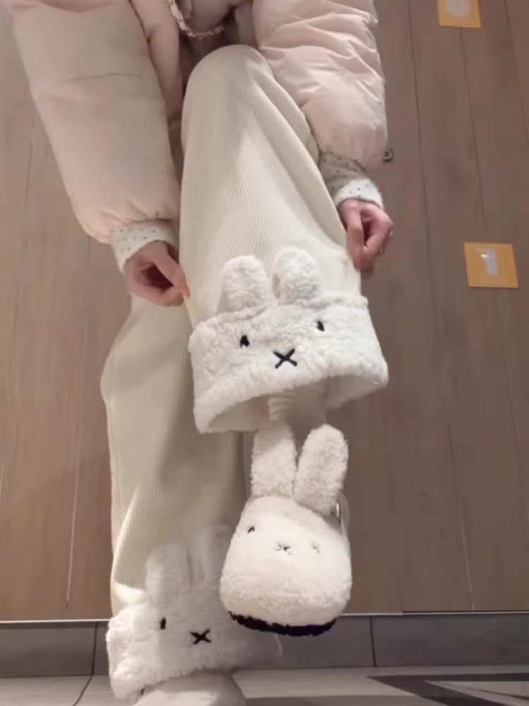 

Miffy Rabbit Lambswool Patchwork Women’s Velvet-Lined Straight Leg Sweatpants S