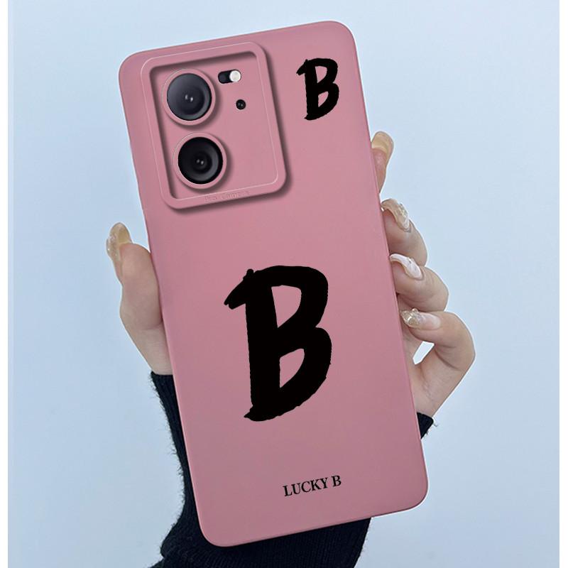 

Lucky Initial Letter Case For Xiaomi 13T / Xiaomi13T Pro 5G Phone Case Full Protect Camera Lens Shockproof TPU Soft Cover Bumper Xiaomi 13T 5G