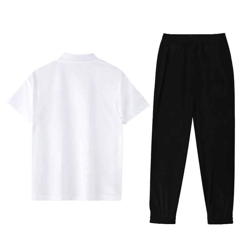 Li Ning Plain Lightweight Comfortable Casual Sports Suit Men Sets White Black YPLU073-1+YYKU181-1