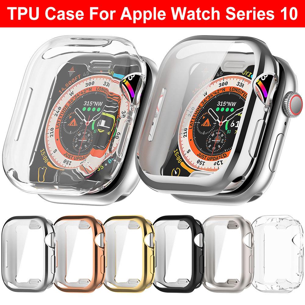 TPU Case Soft All-Around Coverage Screen Protector Dustproof Full Cover Protective Shell for Apple Watch Series 10 42mm/46mm