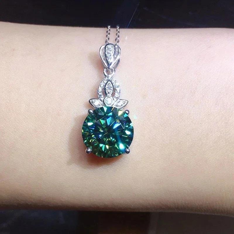 Fashion Girls Pendant Necklace Bright Green Crystal Stone Wedding Anniversary Statement Jewelry For Women  Wholesale