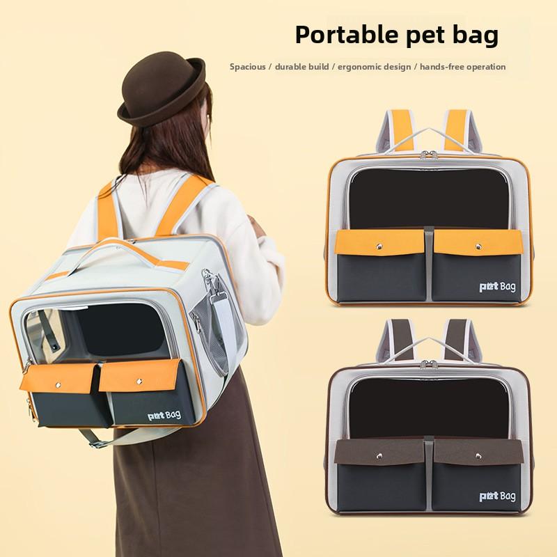 Foldable Cat Carriers Breathable Pet Backpack for Small Dogs Portable Kitten Rucksack for Outdoor Lightweight Pet Suitcase