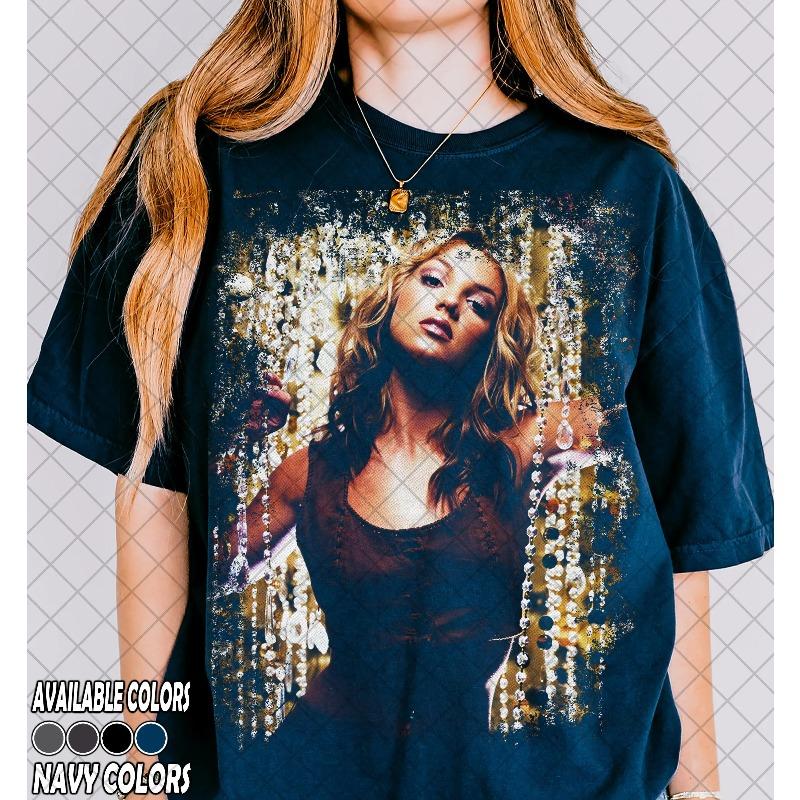 Black Glam Rhinestone Background Blonde Lady Portrait Graphic T Shirt Luxury Retro Oversized Short Sleeve Unisex Tops