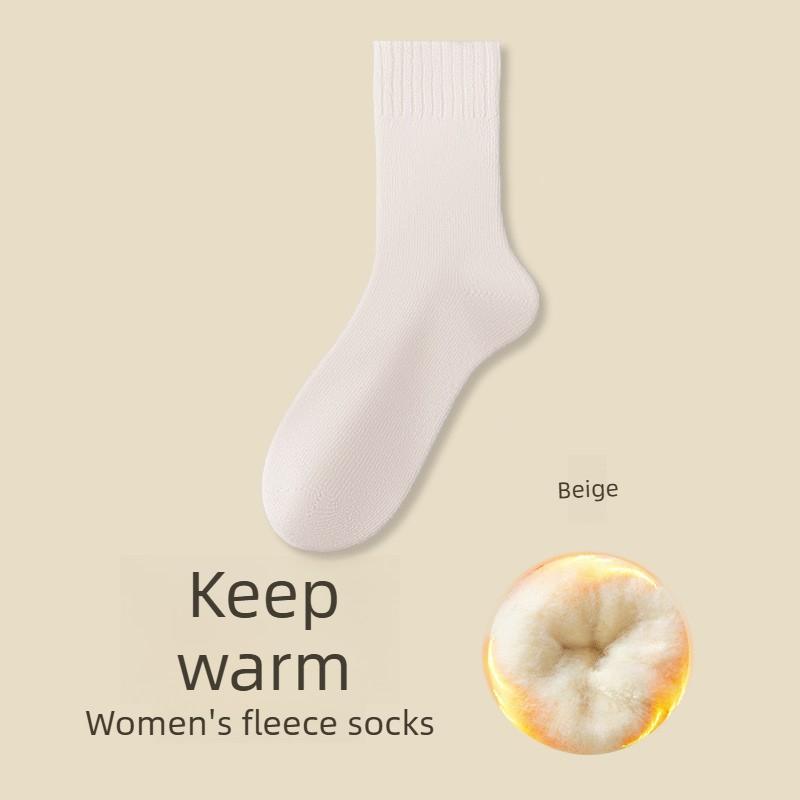 Damen Herbst und Winter Plus Samt Verdickt Warm Hoher Bund Hält Nicht Am Fuß An Schlaf Kaschmir Schlauchsocken