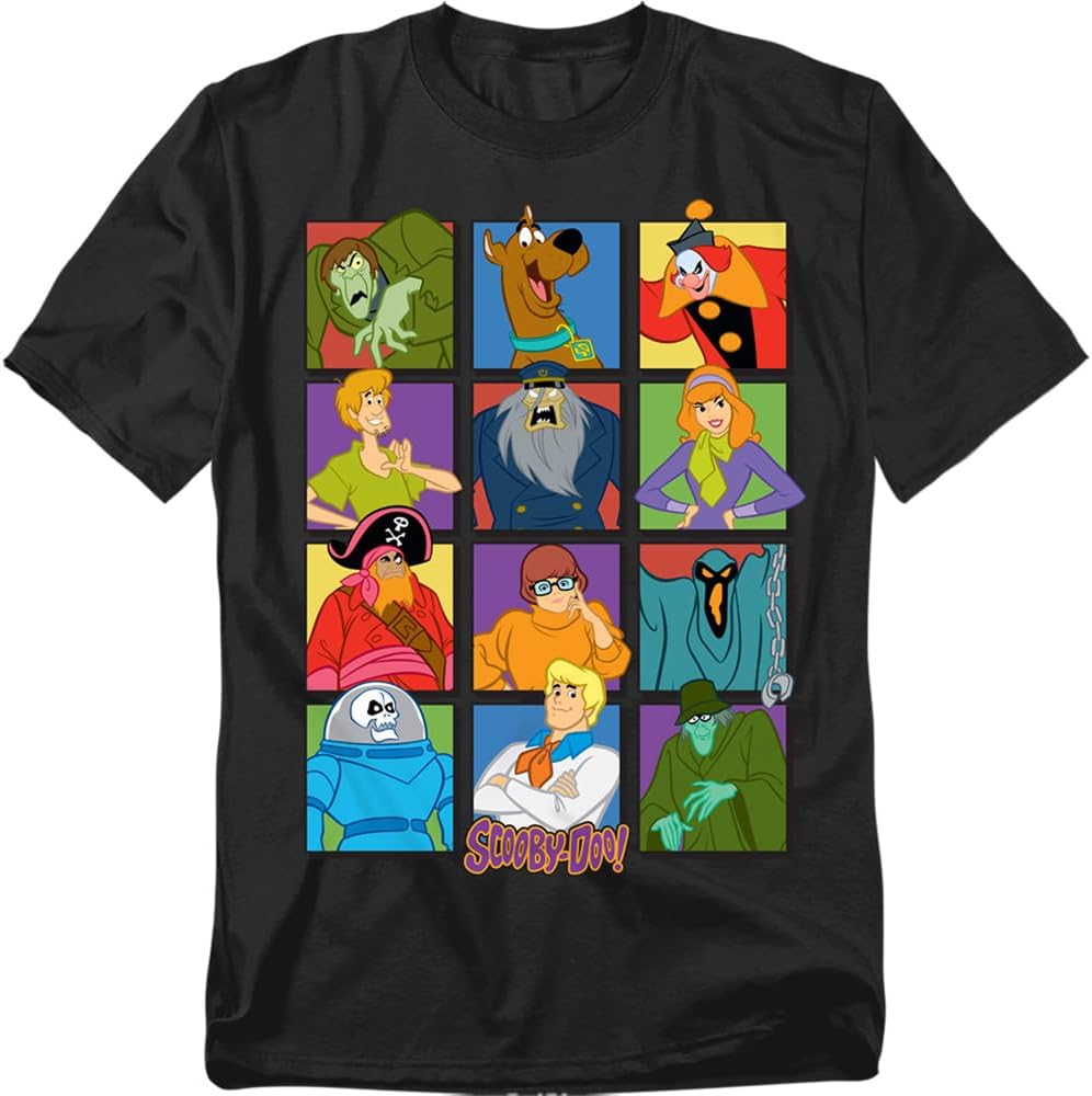 Popfunk Scooby-Doo Character Squares Unisex Adult T Shirt S