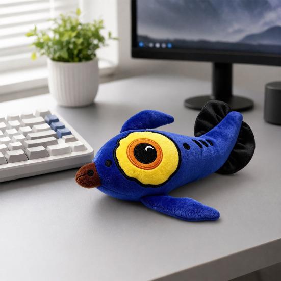 Fish Plush Toy, Game Character Stuffed Animal Doll, Soft Collectible Figure for Fans, Home Desk Decor