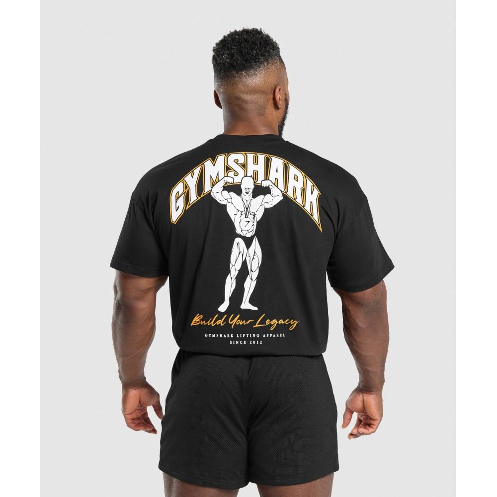 

Gymshark Футболка с рисунком «Создай свое наследие» черная a1c3T Bb2j M