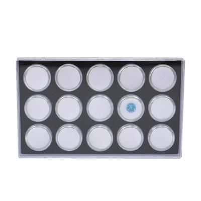 15 Stück Edelstein-Displaybox Kleine Runde Acrylbehälter für Lose Diamanten und Farbige Edelsteine mit Samtschaum
