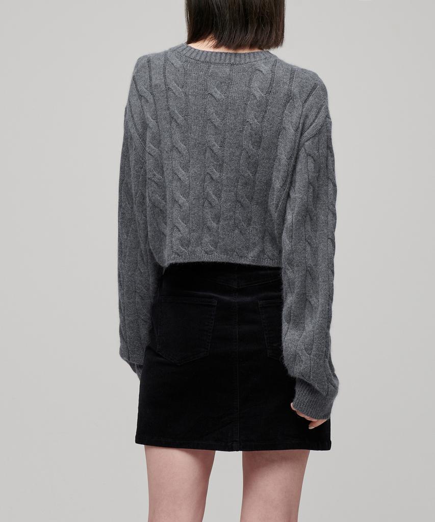MUSINSA STANDARD WOMAN Women'S Angora Blend Cable Crop Knit [Medium Grey]