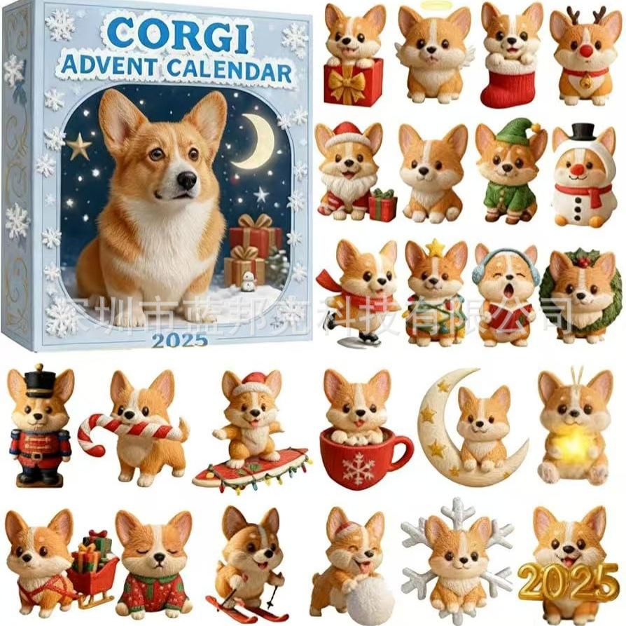 

Календар адвенту Коргі 2025 Календар адвенту на Різдво в тематиці Коргі Сліпа коробка S