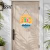Wooden Hanging Sign Hello Summer Door Sign, Ice Pop Flip Flop Welcome Hanger, Outdoor Patio Decor Farmhouse Wreath for Front Home Porch Nautical Style