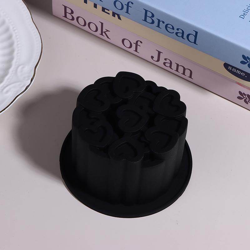 4 Inch Round Rotating Heart Flower Basket Coil Texture Design French Mousse Cake Mould Silicone Cake Mold Kitchen Bakeware