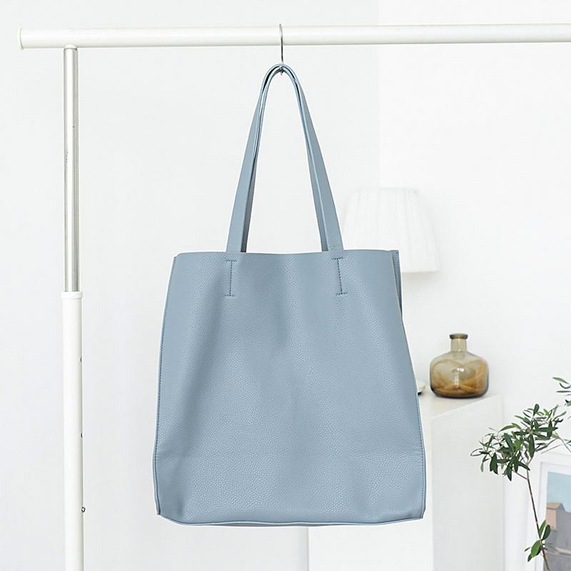 IELGY Korean Version of Fashionable Lychee Pattern Tote Bag, Simple and Large-capacity Solid Color One-shoulder Mother and Child Handbag