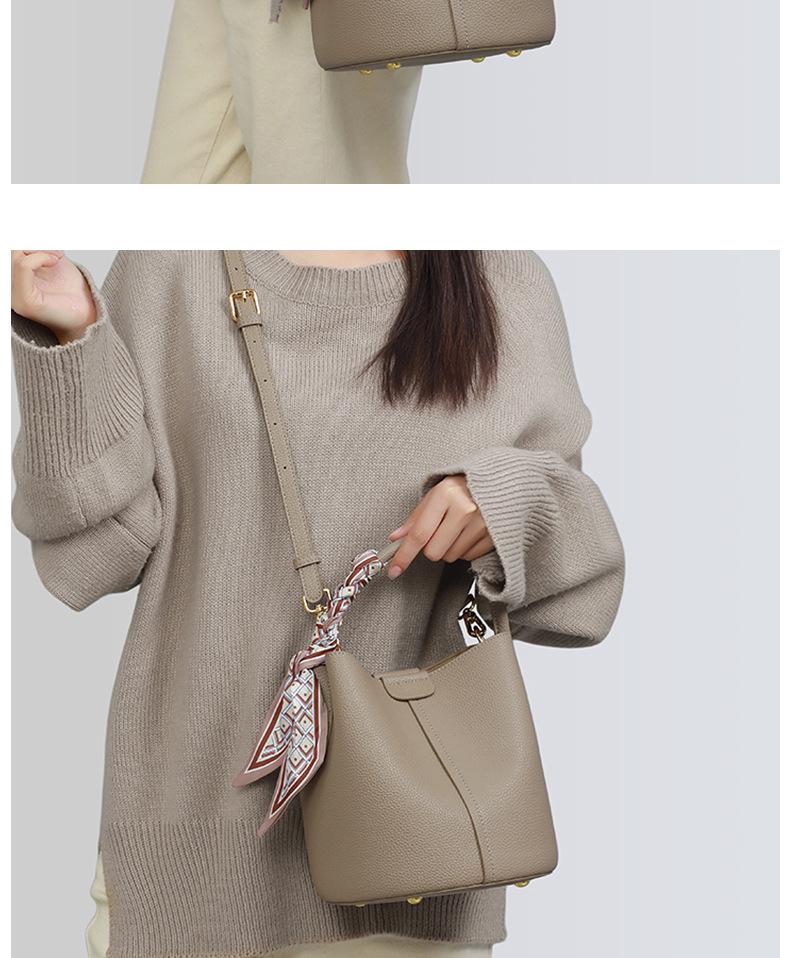 Women's Versatile Small Tote: This Year's Trendy Genuine Leather Crossbody Commuter Bucket Handbag
