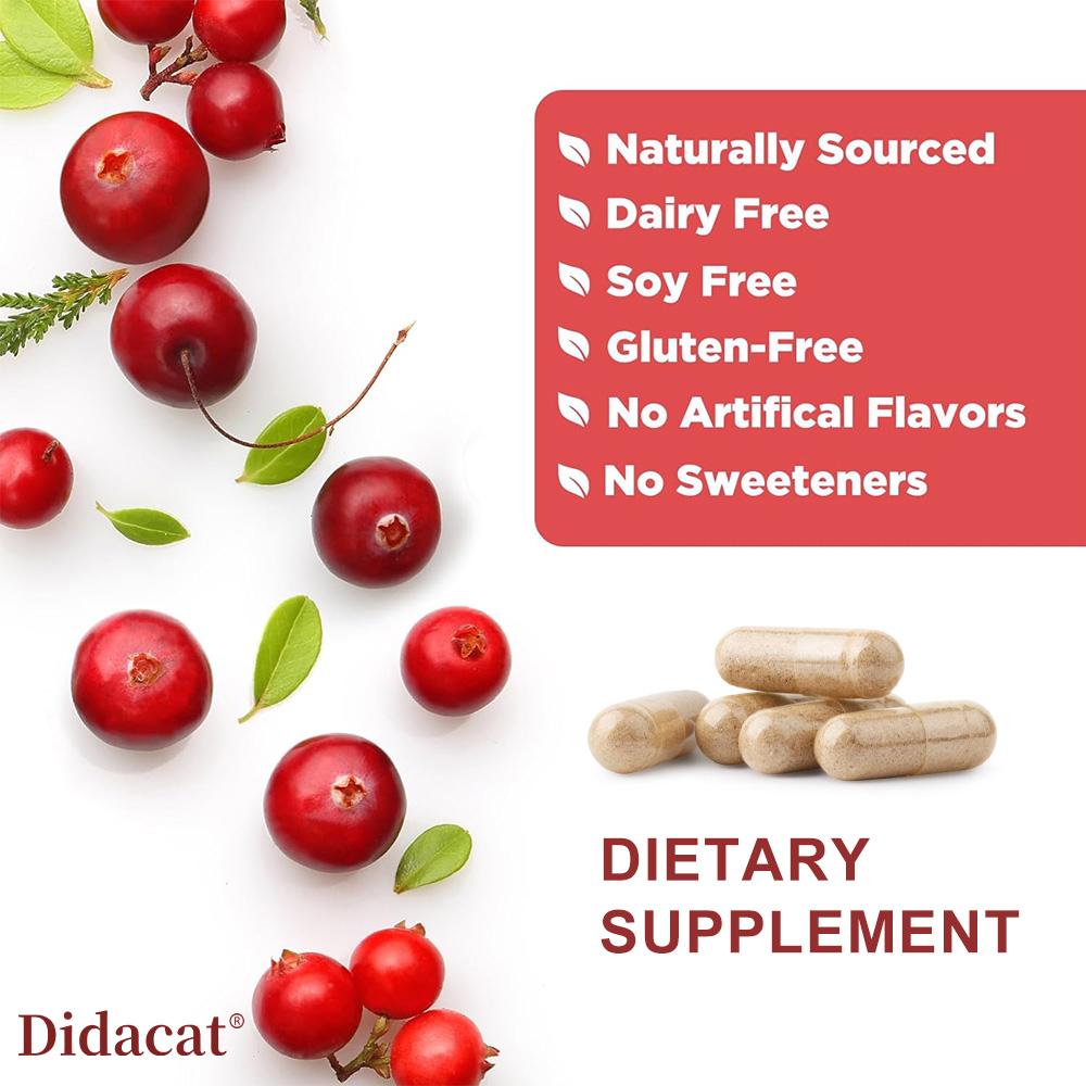 Premium Cranberry Extract Formula - Optimized with 36mg PAC & D-Mannose for Urinary Tract Health & Cleansing Support - 120 Capsules