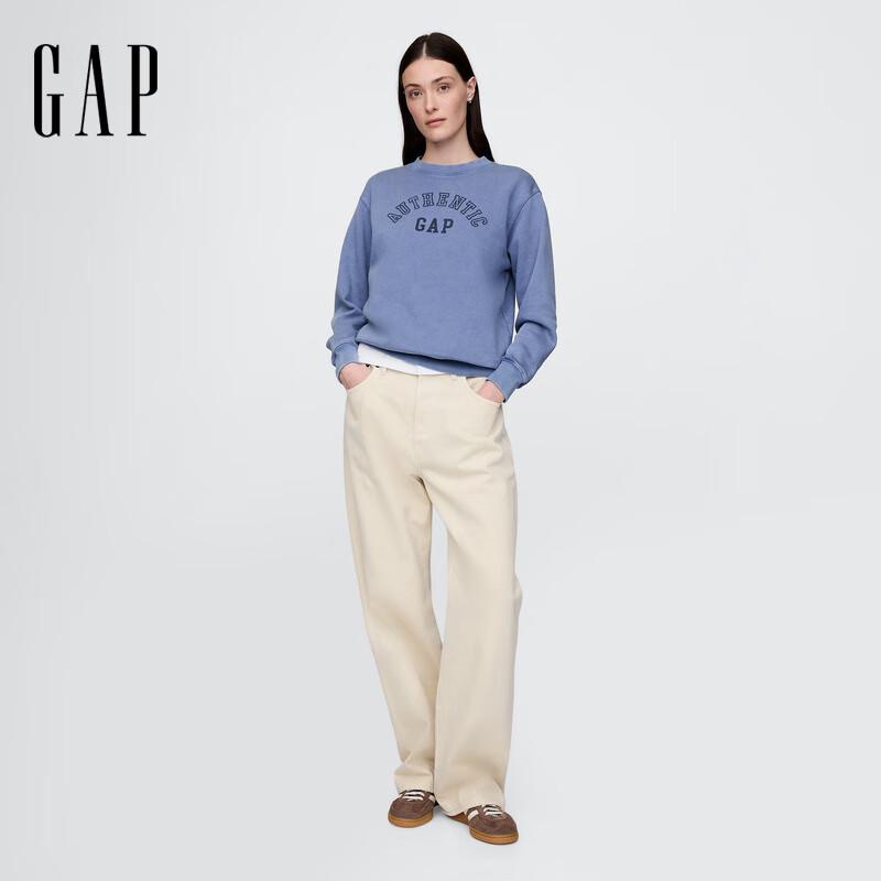GAP Women s Letter Logo Round Neck Sweatshirt S