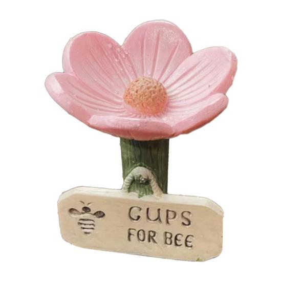 Bienenfreundliche, flache Trinkschale aus Keramik in Blütenform – leicht zu reinigen – Gartendekoration