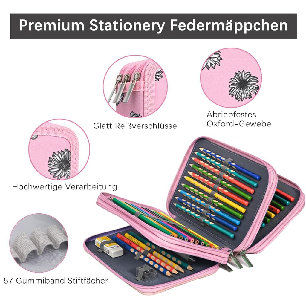 Large Capacity Oxford Fabric Pencil Case for Colored Pencils & Art Supplies - Student Art Storage Organizer Pouch Bag