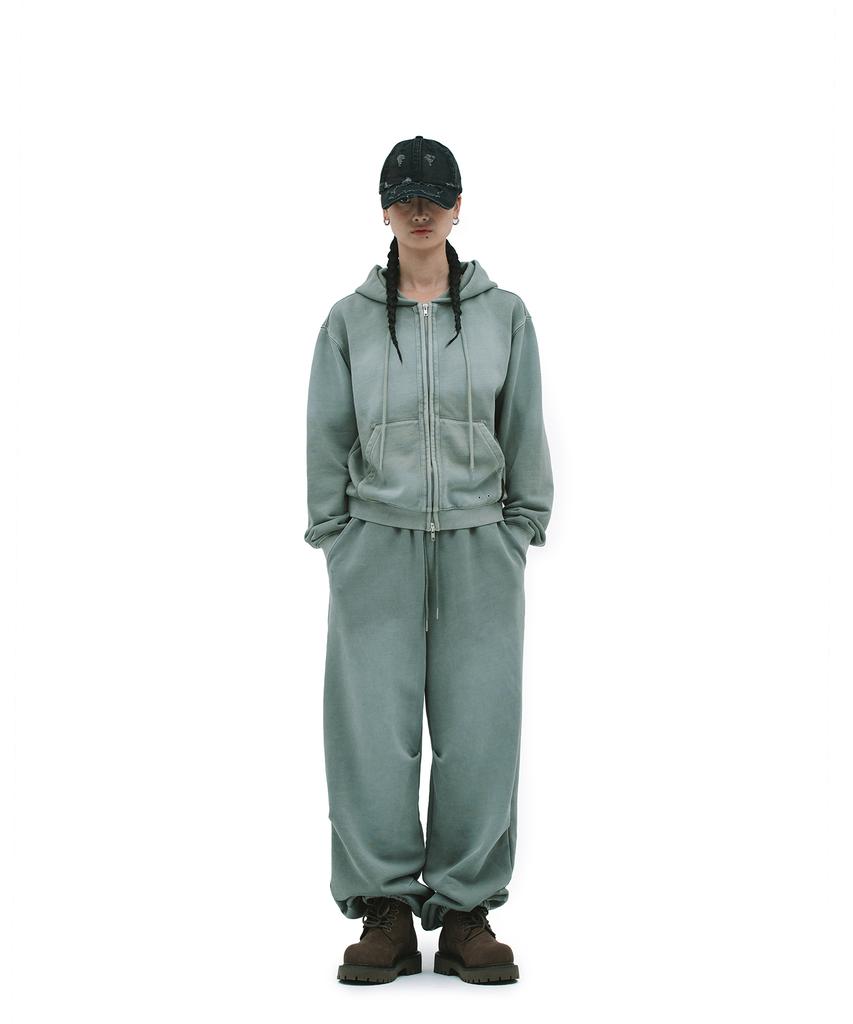Defgarments Pig Brushed Hood Zipup [Khaki]