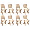 VidaXL Set of 8 Outdoor Folding Chairs with Cushions, Patio Seats, Dining Chairs, Patio Furniture 3075115