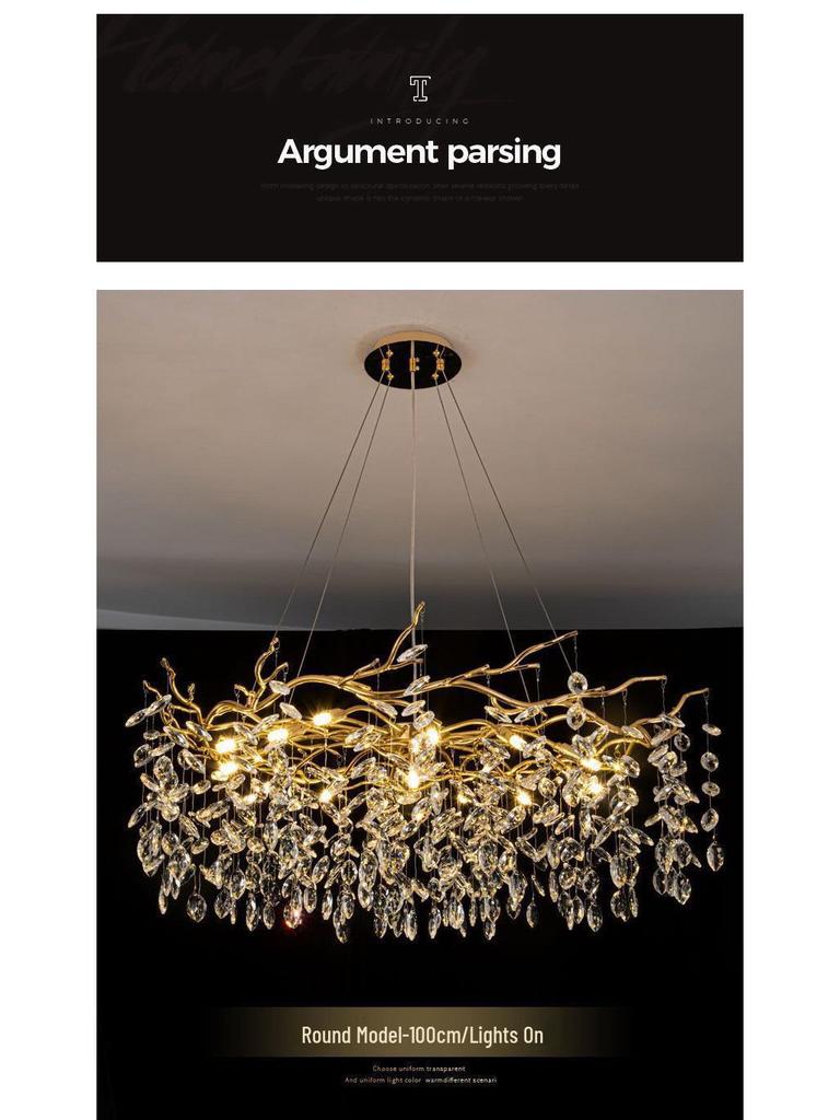 Elegant Modern French Crystal Chandelier for Living and Dining Rooms