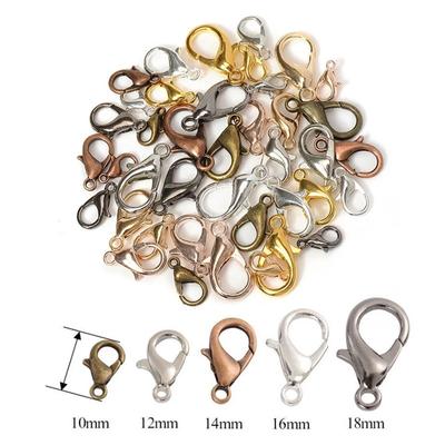 60 adet Istakoz Klipsler Bilezikler Kolye 10-18mm Kanca Zincir Kapatma Bulgular Aksesuarları Takı Yapımı için Toptan