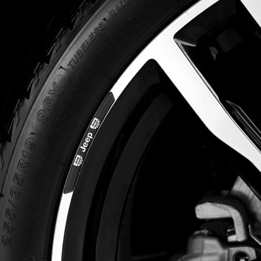 APK6  4pcs Car Wheel Hub Stickers Tire Rim Decorative Auto Logo For Jeep Compass Renegade Cherokee Wrangler JK Patriot Liberty