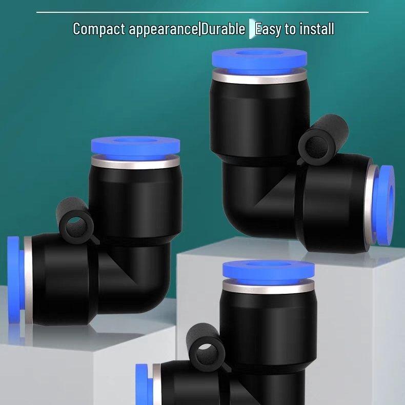 Pneumatic Quick Connect Right Angle 90° Elbow Hose Coupling PV-4/6/8/10/12/14/16