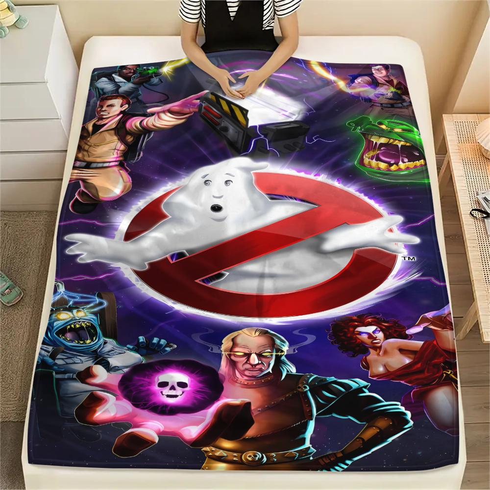 1 STuks Ghostbusters Print Flanellen Deken, Hoge Kwaliteit, Alle Seizoenen, Woondecoratie, Warmte en Comfort, Perfect voor Kerstcadeaus