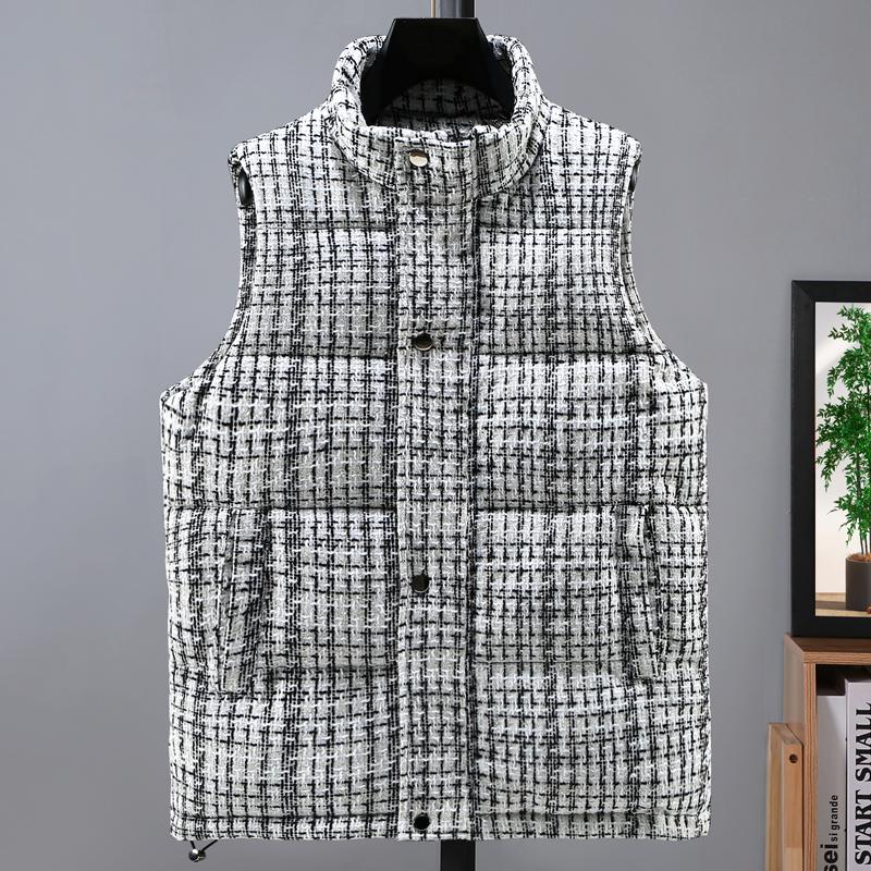 

Модные зимние теплые жилеты для мужчин, безрукавки, парки, повседневная толстая верхняя одежда, мужские куртки 4XL бежевый