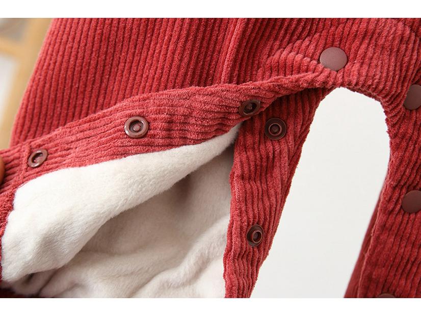 Baby-Latzhose aus Cord-Samt im koreanischen Stil - Winterkollektion 2025 für 0-3 Jahre, mit verdeckten Druckknöpfen
