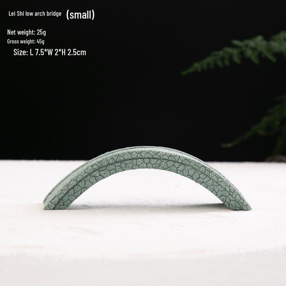 Pebble Bridge Small Boat Ornament: Miniature Water Bonsai Rockery Decoration for Floral Landscapes.