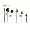 36pcs Black Silverware Set with Steak Knives Stainless Steel Tableware Utensils , Mirror Polished Dishwasher Safe