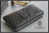 Crocodile leather round zipper long wallet Black [GODANE] men's SPCW-8005CP (Black)