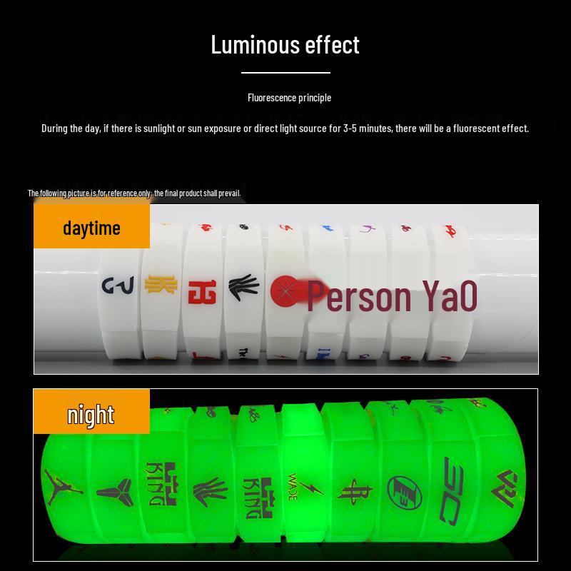 NBA Luminous Silicone Bracelet: Curry, Durant, James, Irving Edition, 20cm Snap Closure.